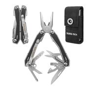 Swiss+Tech Pince Multifonction en Acier Inoxydable 16 en 1, Couteau Multifonction avec Structure Autoverrouillée, Multitool Tournevis Ouvre-Bouteille pour Camping, Extérieur, Randonnée, Réparation
