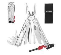 Pince Multifonction en Acier Inoxydable 19 en 1 FLISSA Couteau Multifonction avec Structure Autoverrouillee, Multitool Parfait pour Exterieur, Camping, Randonnee, Reparation Simple, Argent