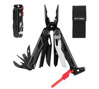 Pince Multifonction en Acier Inoxydable 19 en 1 FLISSA Couteau Multifonction avec Structure Autoverrouillee, Multitool Parfait pour Exterieur, Camping, Randonnee, Reparation Simple, Noir