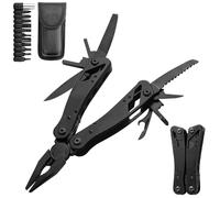 Pince Multifonction en Acier Inoxydable, Outil de Poche Multifonction avec 11 Embouts de Tournevis et Sac à Clip de Sangle, Convient pour un Usage Quotidien, Pêche, Camping, Cadeaux pour Hommes