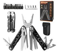 Pince Multifonctions, Pince Multifonction en Acier Inoxydable 17 en 1 avec Structure Autoverrouillée, pour Extérieur, Camping, Randonnée, Réparation Simple, Idee Cadeau Homme Original