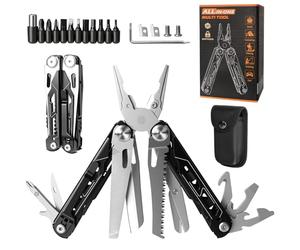 Pince Multifonctions, Pince Multifonction en Acier Inoxydable 17 en 1 avec Structure Autoverrouillée, pour Extérieur, Camping, Randonnée, Réparation Simple, Idee Cadeau Homme Original