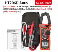Pince Multimètre De Courant,Testeur Automobile Professionnel Numérique True Rms Ohm Hz 600v Ac Dc,Capacité Pinza Ampèremètre Habotest - Type Ht206d 600a Ac Dc
