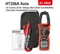 Pince Multimètre De Courant,Testeur Automobile Professionnel Numérique True Rms Ohm Hz 600v Ac Dc,Capacité Pinza Ampèremètre Habotest - Type Ht206a Ac Basic