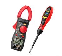 Pince multimètre numérique et stylo de test de tension, multimètre de courant CA 500 A avec détection NCV, identificateur de fil neutre en direct, mise hors tension automatique (ST170 mot noir)