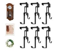 Pince murale en brique, clip mural en brique | Crochets pour tableaux en acier de 6 pièces | Crochets muraux robustes et sans perceuse Pince murale multifonctionnelle pour accrocher des guirlandes