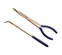 Pince - Noname - Longue pince à bec courbé 45° - 280 mm - Couleur bleue - Type à bec