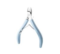 Pince ongle Ciseaux à cuticules for manucure, dissolvant de peau morte, pinces en acier inoxydable, coupe-ongles, poignée en Silicone pour Manucure(Light blue)