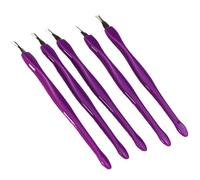 Pince ongle Pince à cuticules en acier inoxydable, coupe-ciseaux, dissolvant de peau morte, tondeuse, manucure et pédicure, outils de soins for Nail Art pour Manucure(5Pcs purple)