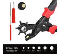 Pince perforatrice-6 en 1 SWAREY - Outil perforateur à trous ronds pour carte, courroie, papier, caoutchouc