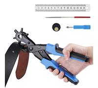 Pince Perforatrice Cuir 6 Tailles Emporte-pièce Revolver Belt Punch de Précision pour Perforer Feutre Textiles Papier