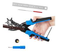 Pince Perforatrice Cuir avec 6 Tailles de poinçon cuir, emporte piece cuir pince perforatrice cuir rond pour Tissu Ceinture en Cuir Sac Plastique Papier cartes chaussures en cuir