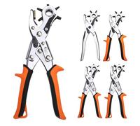 Pince perforatrice multifonction en cuir avec 6 tailles de trous pour ceintures, bracelets de montre, sacs, chaussures et projets d'artisanat en carton