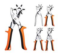 Pince perforatrice multifonction en cuir avec 6 tailles de trous pour ceintures, montres, sacs, chaussures, carton, projets d'artisanat