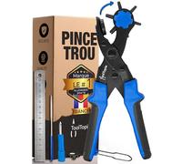 Pince Perforatrice pour Cuir [Kit Complet] - Emporte-Pièce pour Papier, Ceinture, Tissu, Biothane, Cuir Synthétique - Avec Levier de Confort