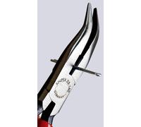 Pince plate à becs ronds Knipex 25 21 160 pour l'électronique et la mécanique de précision coudée à 40° 160 mm