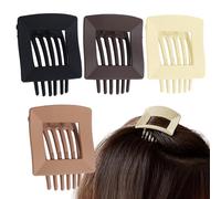 Pince Plate Cheveux - Barrette Griffe Anti-Dérapant | 4 Pièces Lisses Légères pour Maison École Travail Voyage Sport Plage Sortie Soirée