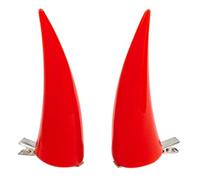 Pince plate en forme de corne pour fille - Ornements d'Halloween pour femmes et filles - Pince à cheveux Power Punk Halloween Photo Props