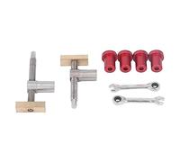 Pince pour chien de banc de travail du bois de 19 mm | Clip usiné CNC en acier inoxydable et laiton | Clip rapide pour le fraisage/la coupe/le meulage | 2 clés à molette + 4 chiens de banc inclus (Red