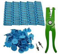 Pince pour étiquettes auriculaires pour la gestion du bétail pour bovins, cochons, chèvres, moutons et agneaux, cadre en alliage d'aluminium et design robuste (bleu)