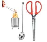 Pince pour feu de camp - Outils de cueillette de bois de chauffage à long manche | Pince à bûches | Pour cuisine, barbecue, pizza, service de plage