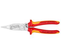 Knipex Pince pour installations électriques, 1000V, ressort d'ouverture, pour couper les câbles, dénuder, sertir les embouts, saisir, plier, 13 96 200