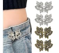 Pince pour pantalon trop large, 4 paires de pinces de robe en bronze argenté léger largement utilisé dans les pinces de serrage taille pour jeans et châles