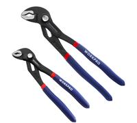 WORKPRO Lot de 2 pinces pour pompe à eau de 180 mm et 250 mm, poignées de tuyau réglables rapides, ensemble de pinces à joint coulissant avec grande capacité de mâchoire et poignée antidérapante