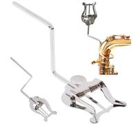 Pince pour saxophone alto pour partition de musique, pince pour saxophone en forme de lyre, pour en fer couleur argent, pour alto stable et sécurisée lors la marche,
