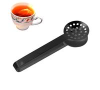 Pince Presse-Sachet de Thé, Accessoire Distributeur Infuseur Griffe en Acier Inoxydable pour Amateurs de Thé Cadeaux (Noir)