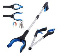 Pince Ramasse Objet 81cm, Pince Telescopique avec Crochet Magnétique, Pince pour ramasser sans se baisser, Pliable Rotative 360°Pince Ramasse Dechets, pour Personnes Âgées, Mobilité Réduite