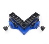 Pince réglable à angle droit pour le travail du bois avec positionnement à 90 degrés, double vis et doublure antidérapante pour un serrage sûr (bleu)