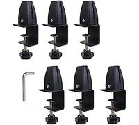 Pince réglable pour écran de confidentialité, Lot de 6 pinces séparation bureau for écran en plexiglas avec outils d'installation, multicolores(Black)