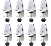 Pince réglable pour écran de confidentialité, Lot de 8 pinces séparation bureau en alliage d'aluminium multicolores(White)