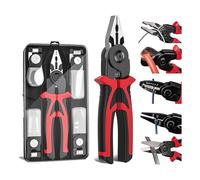 Pince rempla?able 5 en 1, outil multifonctionnel - avec d?nudeurs de fils, pinces ? sertir, cisailles, cadeau d'anniversaire