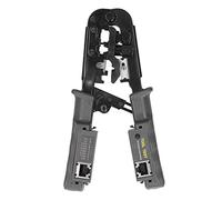 Pince Réseau à Cliquet avec Tête Crystal, Coupe - Câble et Dénudeur - Outil Multifonction avec Testeur Amovible pour Câbles RJ45 / RJ11 / RJ12 - Ergonomique et Précis pour Élec