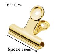 Pince Ronde En Métal Doré De Haute Qualité,50mm,38mm,31mm,22mm,Pince À Papier,Pince Mémo Étudiant,École,Fournitures De Bureau - Type 5pcs-31mm
