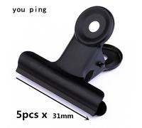 Pince Ronde En Métal Noir De Haute Qualité,50mm,38mm,31mm,22mm,Pour Papier,Signet,Pince Mémo,Fournitures Scolaires Et De Bureau - Type 5pcs-31mm