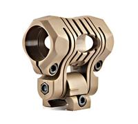 Pince Rotative pour Lampe Torche - Support RéGlable à 360° pour Rail Compatible avec la Fente Latérale du Casque, Support Léger en Aluminium(Brown)