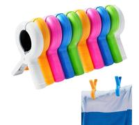 pince serviette plage 10 pièces grande taille 9.5x7cm multicolore plastique solide anti-vent pour chaise longue piscine extérieur voyage camping balcon