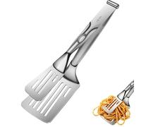 Pince Spatule Pour Retourner - Spatule Pince Alimentaire 2-en-1 Détachable en Acier Inoxydable | À Clip Anti-Brûlure - Pour Barbecue Cuisson Grill Steak Œuf Hamburger Bacon Cuisine Restaurant Ap