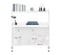 Pince sur le bureau, organiseur, étagère, plan de travail, bibliothèque | Étagère de bureau à clipser avec disque dur, organiseur de bureau, étagère de rangement avec panneau perforé, pour bureau