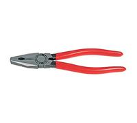 Pince universelle 'Knipex' réalisée en acier spécial pour ustensiles, forgé et trempé à huile. Exécution bonderizzata noire. Poignées avec revêtement en résine synthétique. Tête propre. Tranchants pour fil métallique à basse et haute résistance durcies à Induz