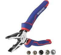 Pince Universelle Multifonctionnelle en Cr-V 200mm WORKPRO, avec Poignee Bi Matiere Confortable pour Couper, Serrer ou Tirer les Vis et Boulons, Ideal pour le Bricolage, Reparation, Electricien