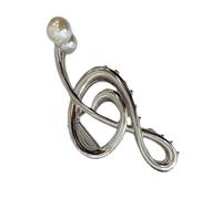 pinceàcheveuxnote de musique avec perle - pinceàgriffes en métal élégante pour e sol | Épingle à cheveuxDurable en or, argent et noir 12x5.5cm, pinceàmâchoire antidérapante pour Note de m