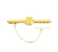 Pinceàcravate En or 18 carats, 55 mm. Détail central : roue de navire