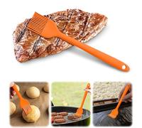 Pinceau à badigeonner en silicone résistant à la chaleur pour barbecue, grill, cuisine, cuisine, cuisine, sans BPA, passe au lave-vaisselle (orange, 21 cm)
