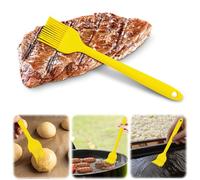 Pinceau à badigeonner en silicone résistant à la chaleur pour barbecue, grill, cuisine, cuisine, cuisine, sans BPA, passe au lave-vaisselle (jaune, 21 cm)
