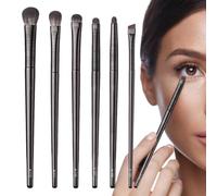 Pinceau à Fard à Paupières - 6 Brosses Synthétiques Pour Sourcils | Trousse De Pinceaux De Maquillage - Femmes Filles Épouse Amie Sœur Plage Salle de Sport Voyages d'Affaires Mariage