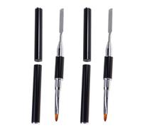 Pinceau à Gel Noir pour Extensions Poly Double Extrémité DIY | Pp et Métal, Deux Capuchons, Usage Manucure Artistique, Format Portable, Style Élégant et Mode